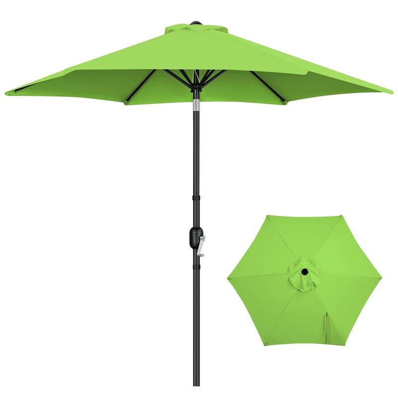 【On Sale】Yaheetech 7.5/9/10FT Patio Umbrella W/ Push Button Tilt and Crank, Outdoor Garden Table Umbrella for Garden, Deck, Backyard, Pool, Beach