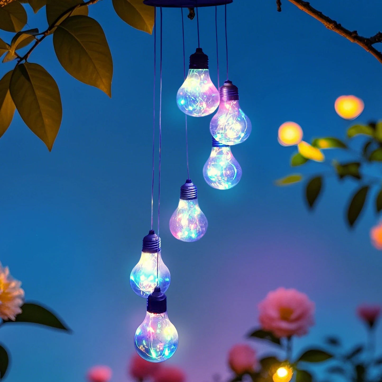 1Pc of Solar Outdoor Courtyard Bulb Wind Chime Landscape Decorative Light, Outdoor LED Wind Chime Light for Festive Illumination