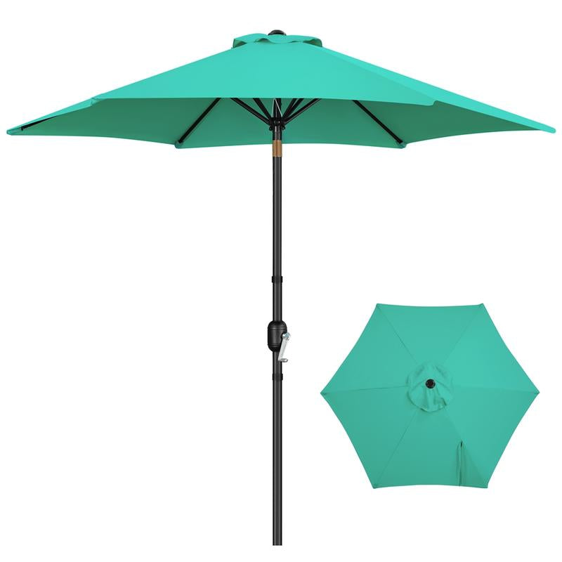 【On Sale】Yaheetech 7.5/9/10FT Patio Umbrella W/ Push Button Tilt and Crank, Outdoor Garden Table Umbrella for Garden, Deck, Backyard, Pool, Beach