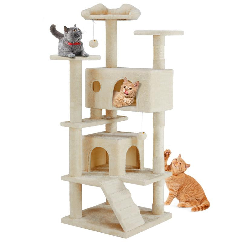 54-Inch Cat Climbing Shelf, Post Cascading Cat Climbing Shelf, Indoor Playhouse, Cozy Nest, Durable, Space-Saving Design, Gift for Pet Owners