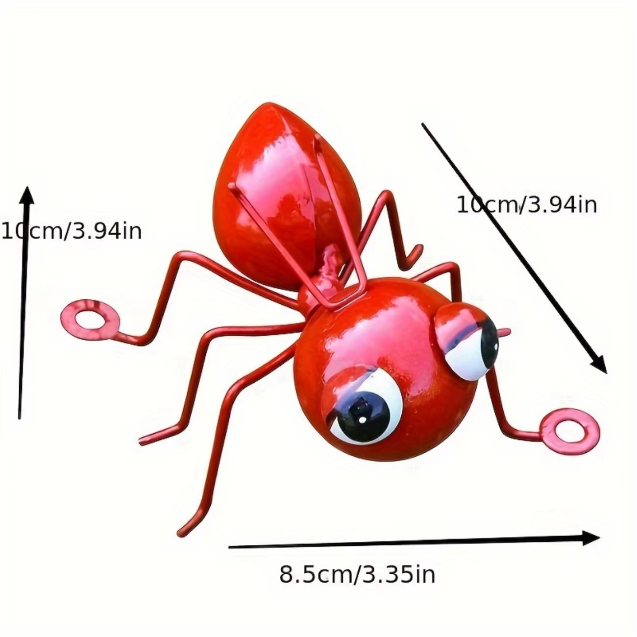 4Pcs Set of Rustic Iron Ant Sculptures with Big Eyes - Perfect for Garden & Yard Decor, Halloween Themed, No Battery Needed