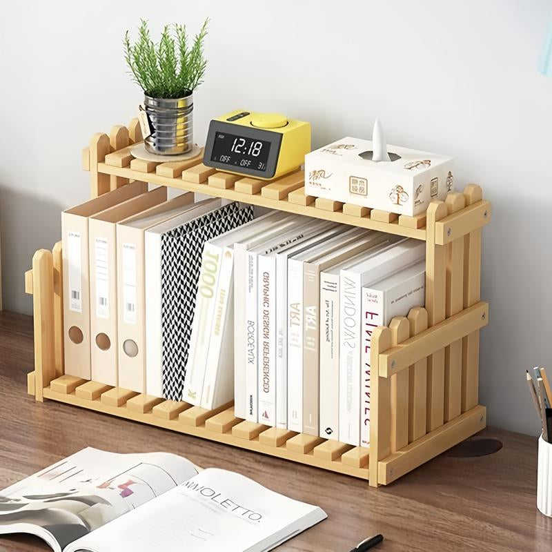 Trending Bamboo Desk Rack, 3-In-1 Plant Display & Storage Small Space Divider Home/Office/Balcony, Stylish MULTI-TIER Plant Stand, Double Duty: Plant Shelf + Book Organizer Natural Wood & Modern Design Perfect for Plant Moms/Dads!