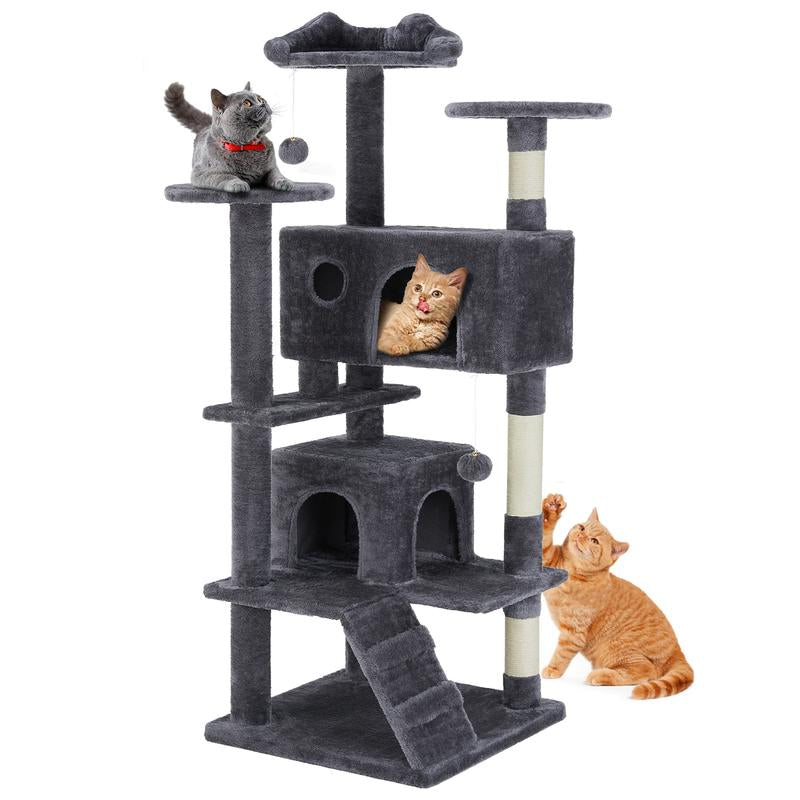 54-Inch Cat Climbing Shelf, Post Cascading Cat Climbing Shelf, Indoor Playhouse, Cozy Nest, Durable, Space-Saving Design, Gift for Pet Owners