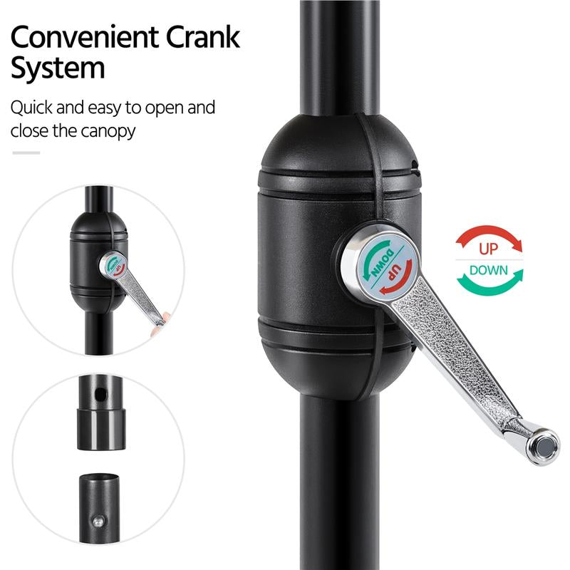 【On Sale】Yaheetech 7.5/9/10FT Patio Umbrella W/ Push Button Tilt and Crank, Outdoor Garden Table Umbrella for Garden, Deck, Backyard, Pool, Beach
