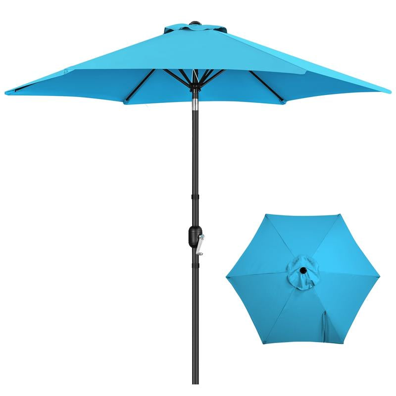 【On Sale】Yaheetech 7.5/9/10FT Patio Umbrella W/ Push Button Tilt and Crank, Outdoor Garden Table Umbrella for Garden, Deck, Backyard, Pool, Beach