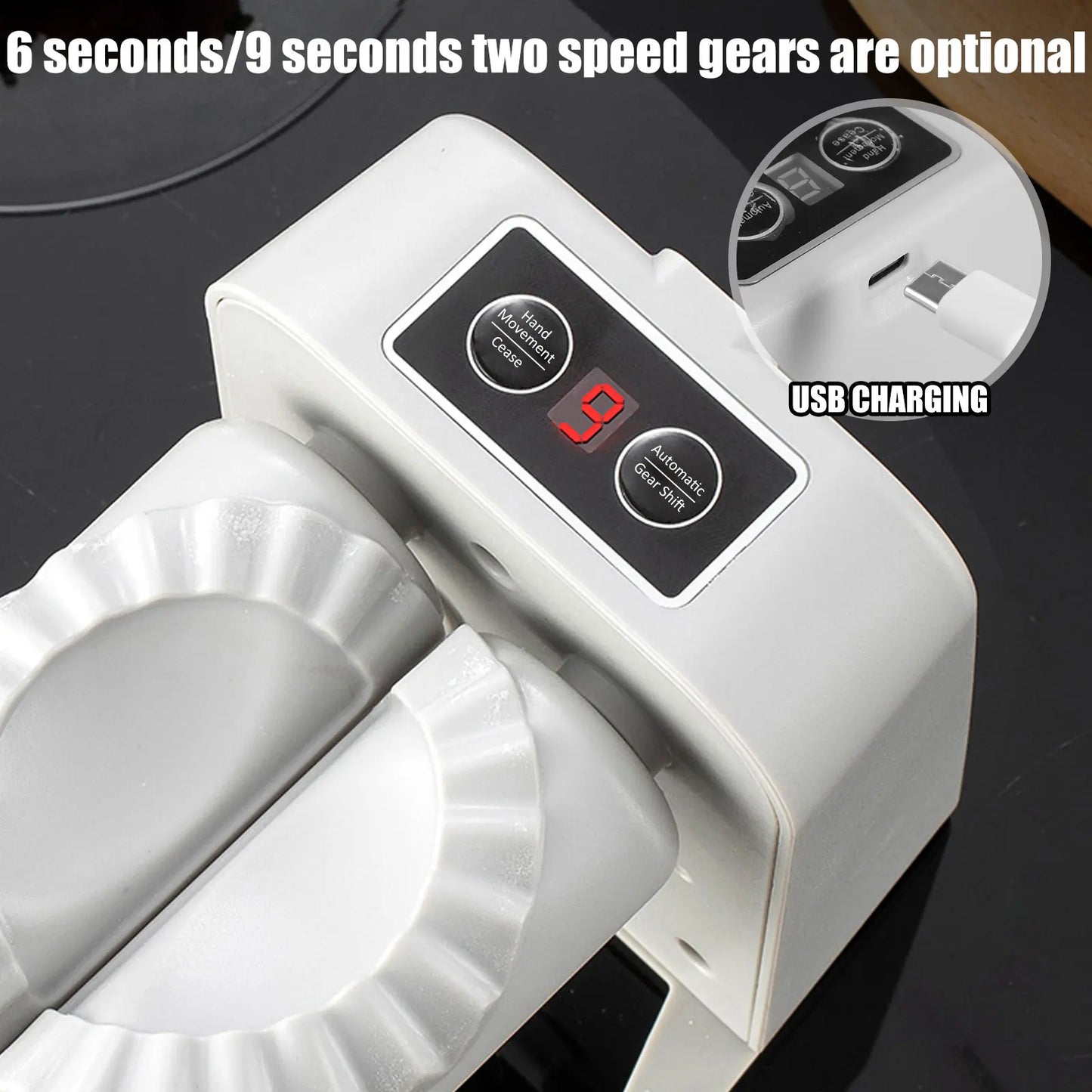 Effortless Electric Dumpling Maker - 1200mAh Rechargeable Automatic Dumpling Machine with Filling Spoon & Brush for Perfectly Wrapped Dumplings in Seconds