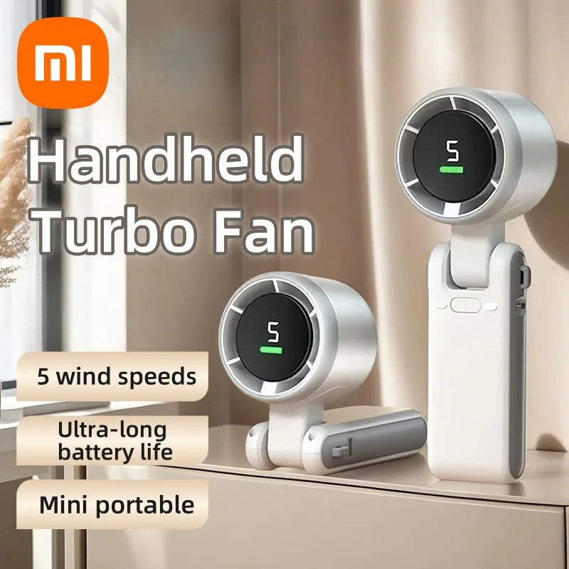 Xiaomi Fan Handheld Mini Turbo Fan Usb Desktop Fan Brushless Motor Portable Hanging Neck Small Fan Camping Mountaineering