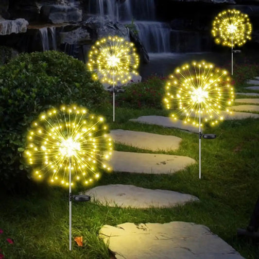 Enchanting DIY Dandelion Solar Lights - Weatherproof Outdoor Garden Decor & Patio Fireworks Lamp