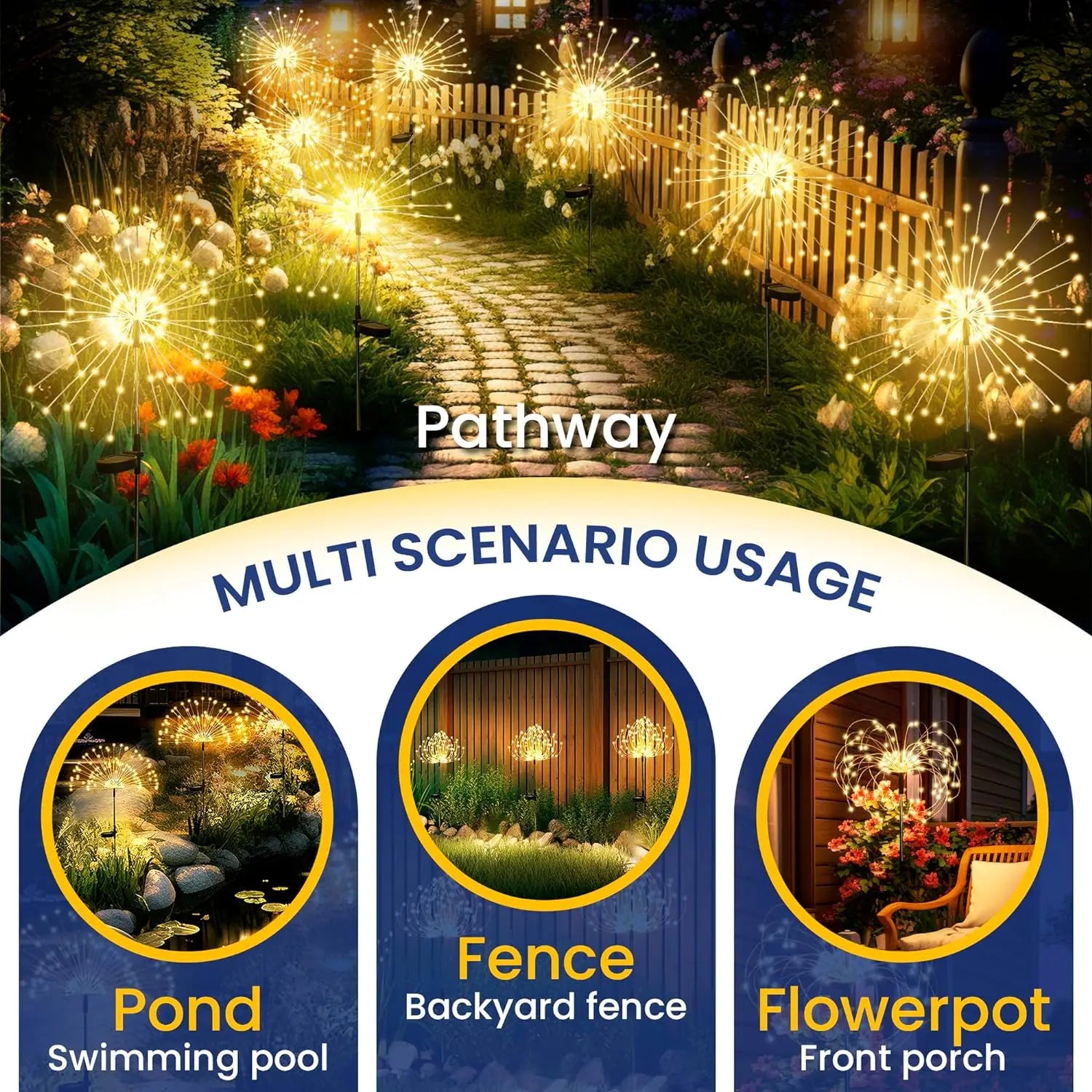 Enchanting DIY Dandelion Solar Lights - Weatherproof Outdoor Garden Decor & Patio Fireworks Lamp