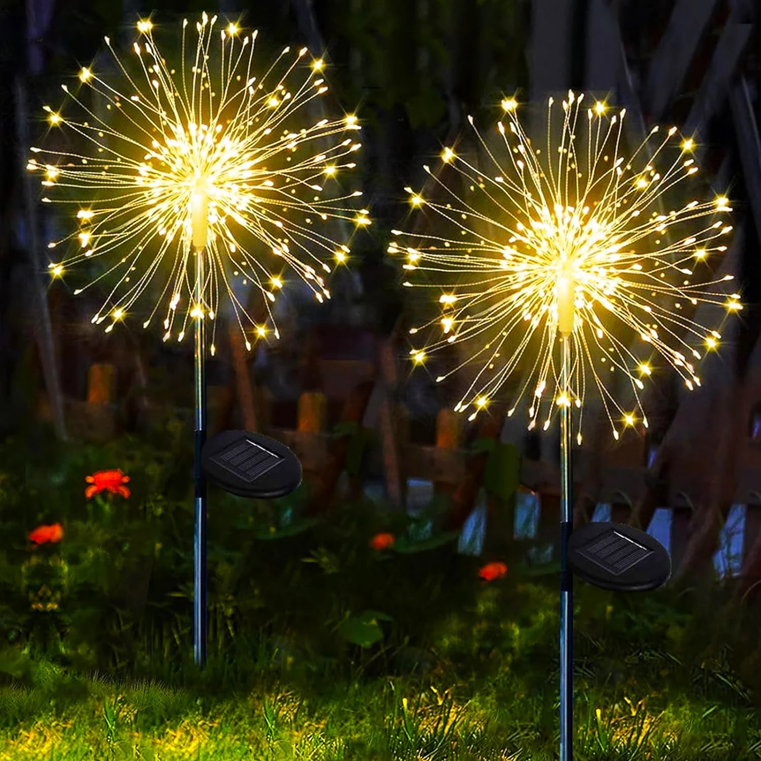 Enchanting DIY Dandelion Solar Lights - Weatherproof Outdoor Garden Decor & Patio Fireworks Lamp