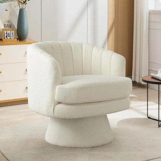 [Springtok Deal] Ebello Swivel 360 Degree Swivel Barrel Chairs Accent Chair, Barrel Chairsmodern Cozy Lambswool Accent Chair, Comfy round Armchiars, for Living Room, Bedroom Office