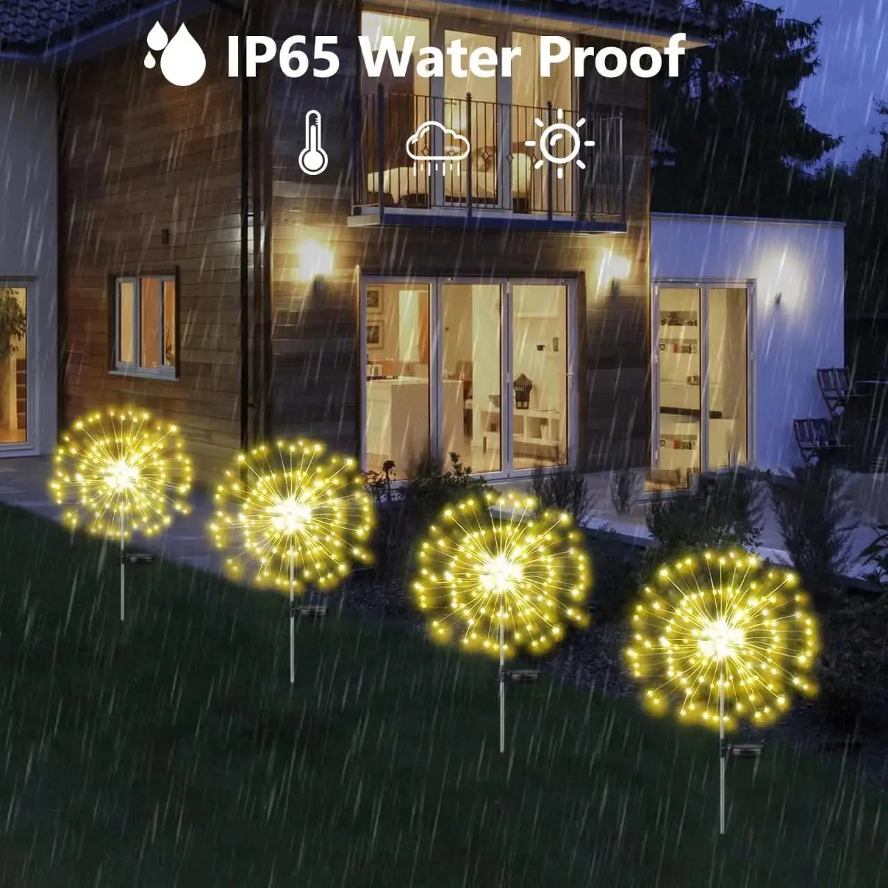 Enchanting DIY Dandelion Solar Lights - Weatherproof Outdoor Garden Decor & Patio Fireworks Lamp